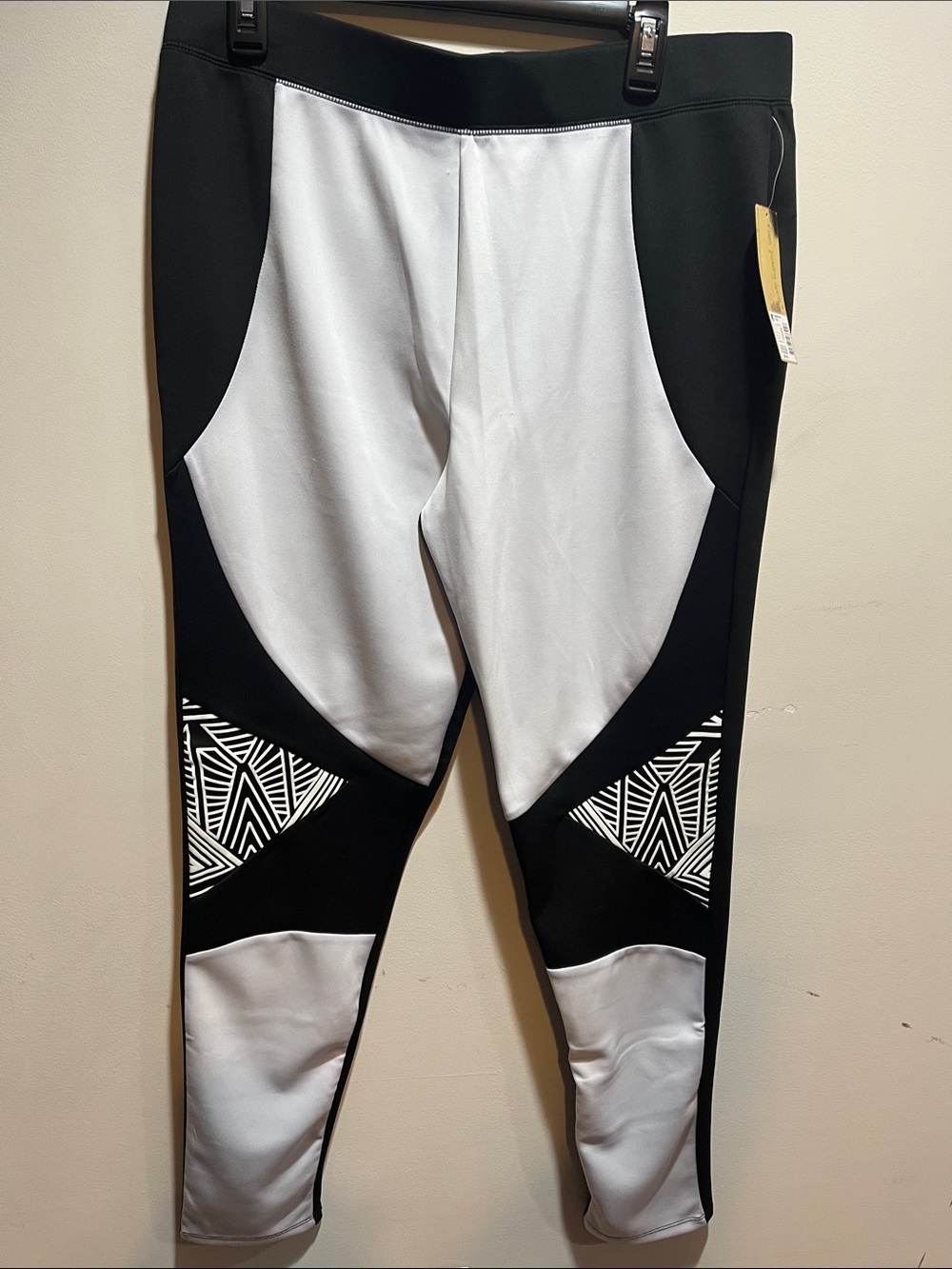 Nicki Minaj Pant Hi Rise Legging Stretch Black White Abstract Misses XXL